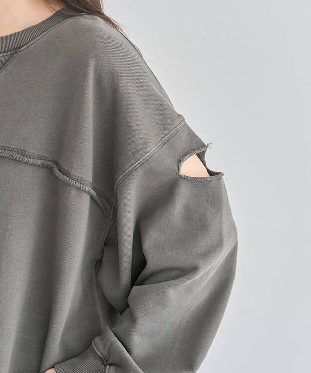 Green Parks ・ＤＯＵＢＬＥ　ＦＬＡＧＳ　カットオフピグメントスウェ Charcoal Gray