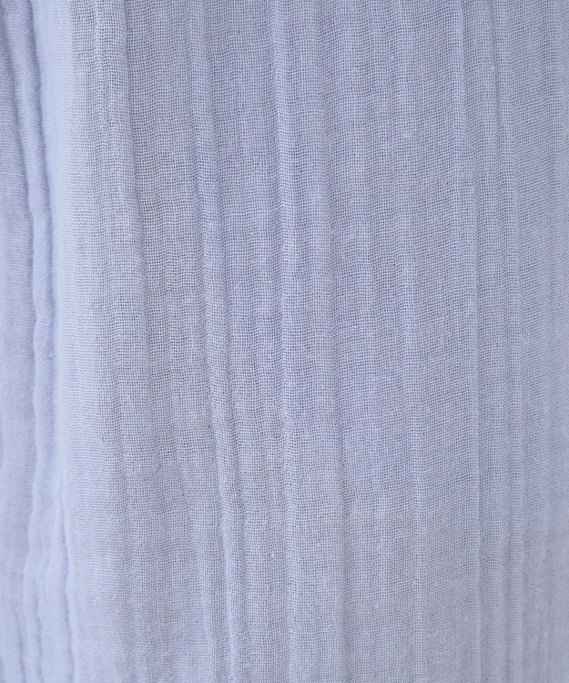 UCHINO クレープガーゼ ノーカラーレディスパジャマ ブルー