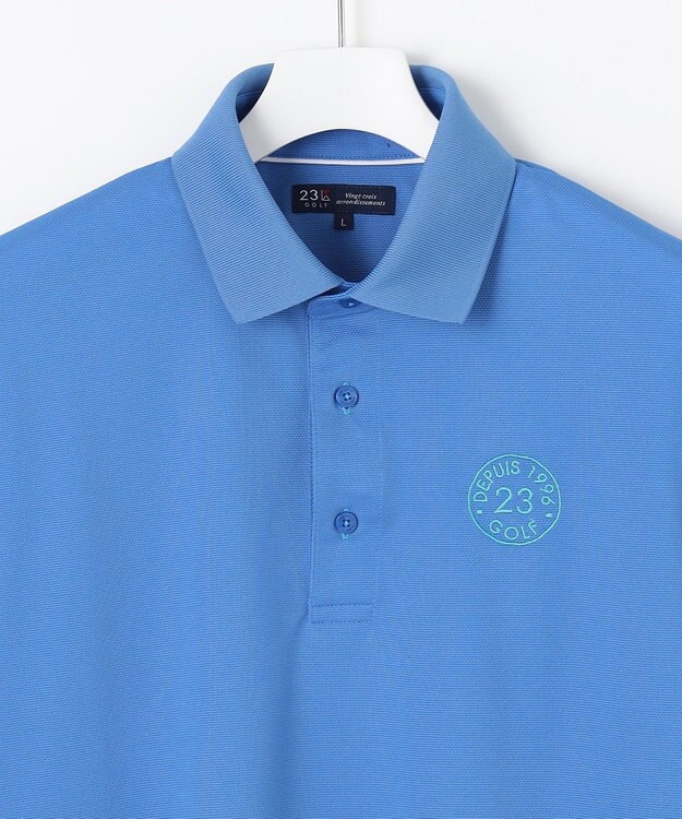 23区GOLF 【MEN】ポリエステルカノコ 半袖ポロシャツ スカイブルー系