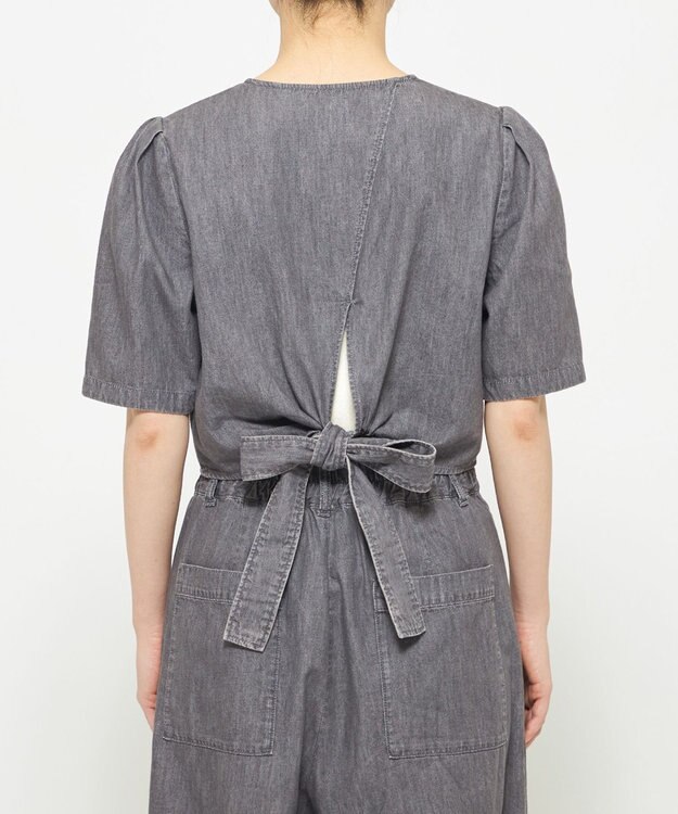 uncrave ライトデニム パフスリーブブラウス グレー