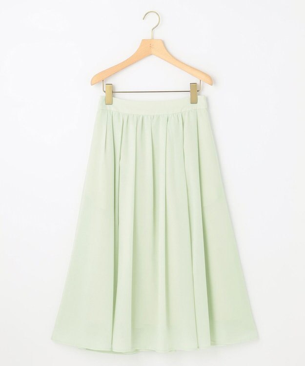 組曲 【セット着用可】ウールライクサキソニータック スカート スモーキーグリーン系