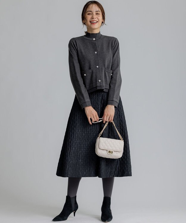 組曲 ビジューニット カーディガン グレー系