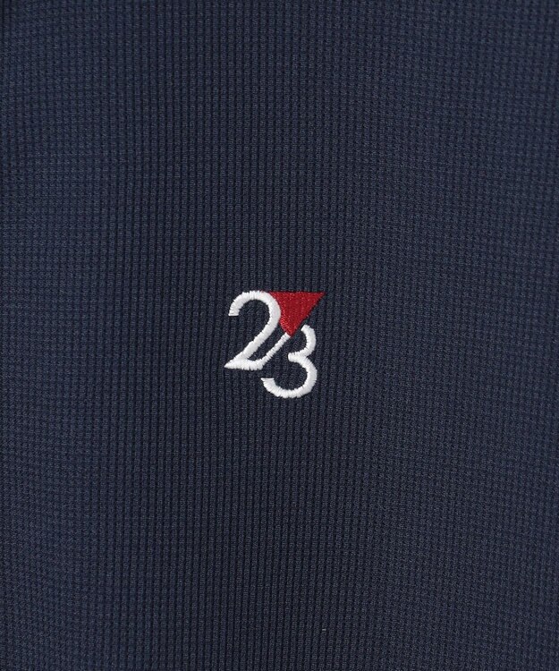 23区GOLF 【MEN】ミニワッフル長袖ポロ ネイビー系