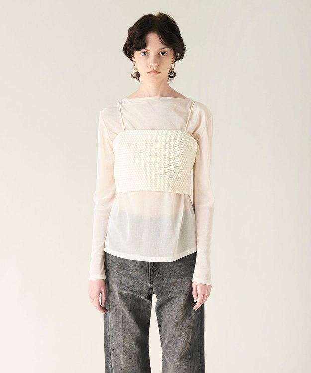 GRACE CONTINENTAL ニットライクレースビスチェ キナリ