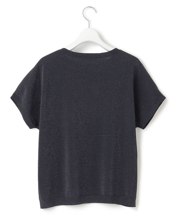 23区 【洗える】レーヨンポリエステルストレッチ プルオーバー ラメニット ネイビー系