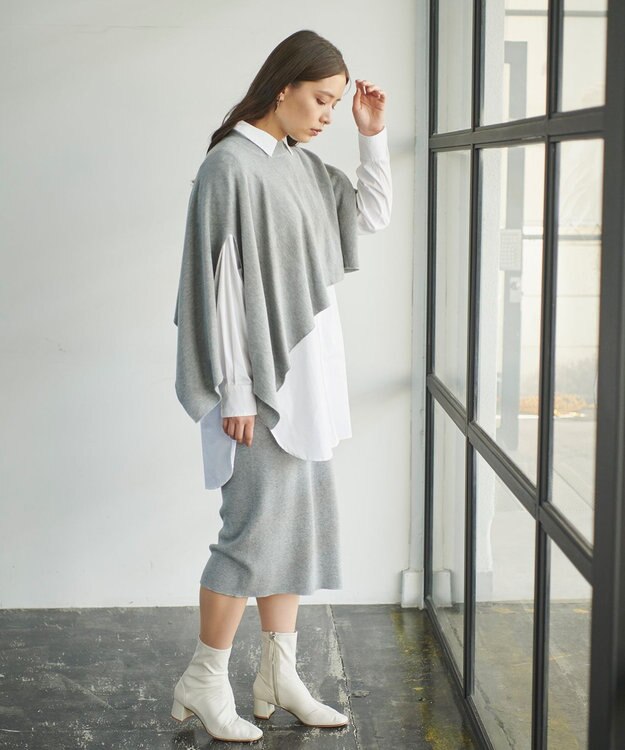 #Newans 【洗える】コットンウールニットセットアップ グレー系