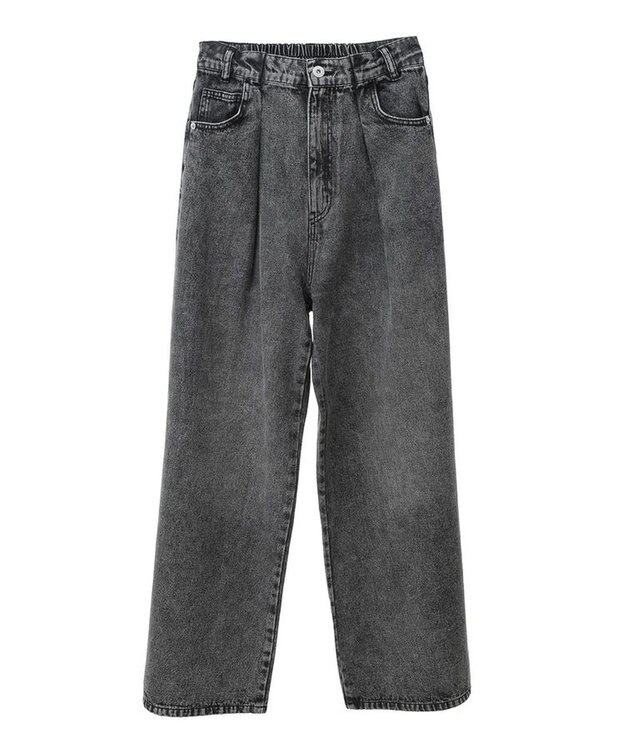 Green Parks ・ＥＬＥＮＣＡＲＥ　ＤＵＥ　デニムタックワイドパンツ Black