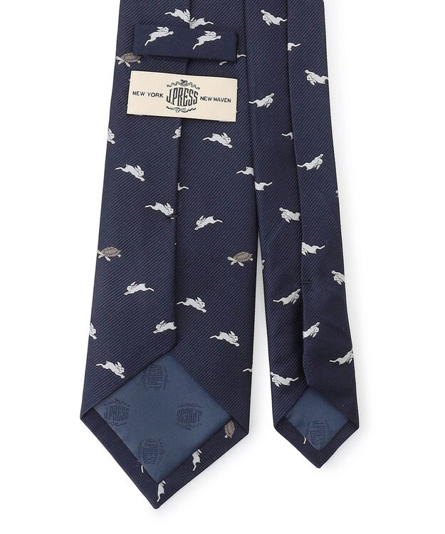 J.PRESS MEN 【JOKE TIE COLLECTION】兎と亀 ネクタイ ネイビー系7
