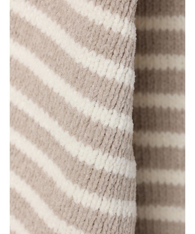 CRAFT STANDARD BOUTIQUE 洗えるモールニットボーダープルオーバー Gray Beige