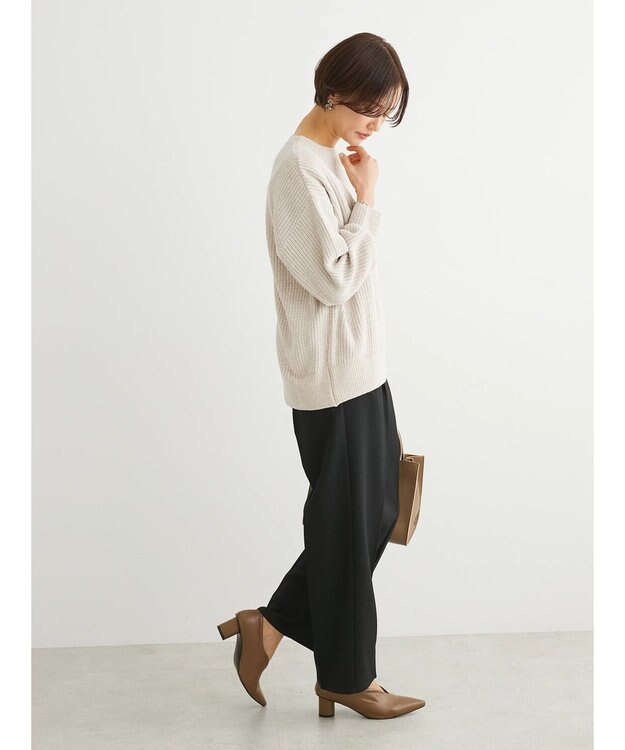 Green Parks ベロアモールニットプルオーバー Beige