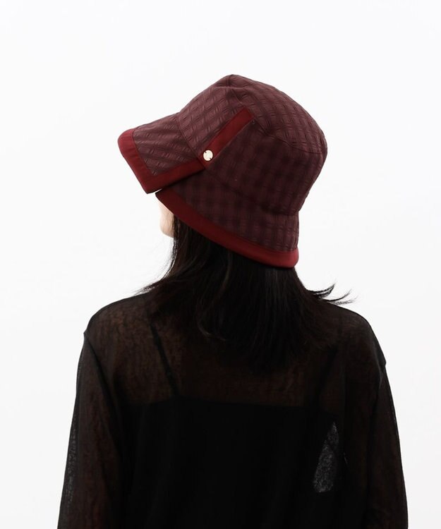 AURORA 【 LANVIN COLLECTION（ランバン コレクション） 】切り替えクロッシェハット ワイン