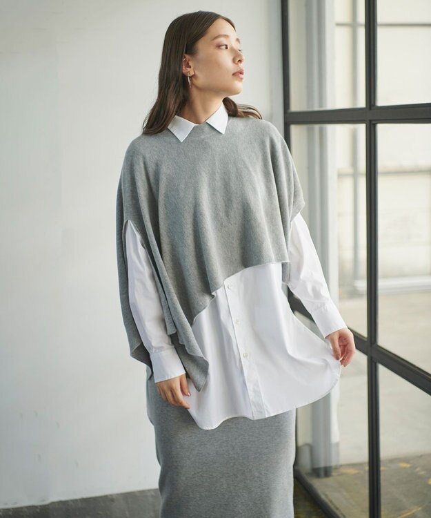 #Newans 【洗える】コットンウールニットセットアップ グレー系