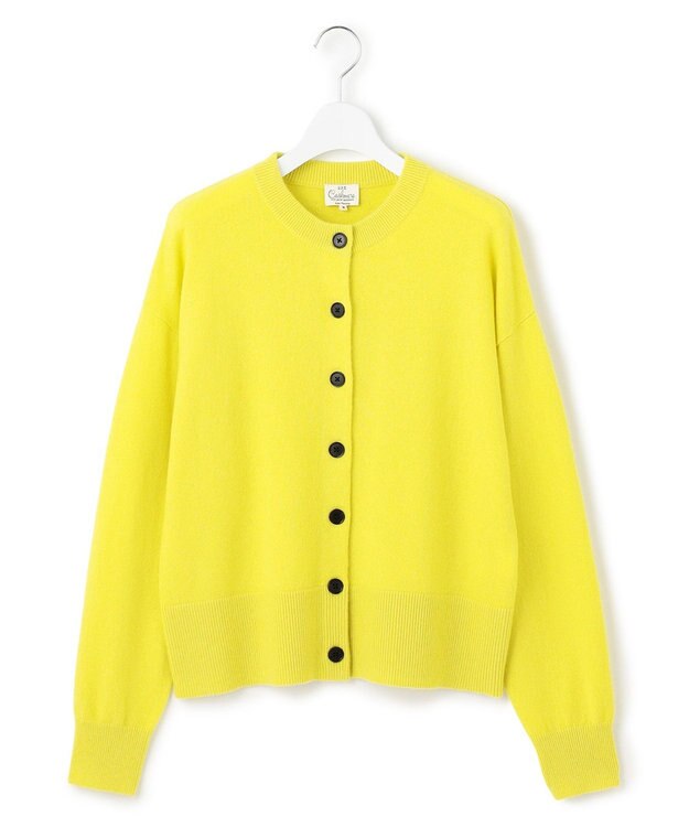 23区 L 【見上愛さん着用/STORY掲載】ピュアカシミヤ クルーネック カーディガン イエロー系