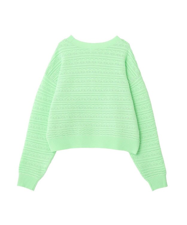 CRAFT STANDARD BOUTIQUE レースボーダーニットプルオーバー Light Green