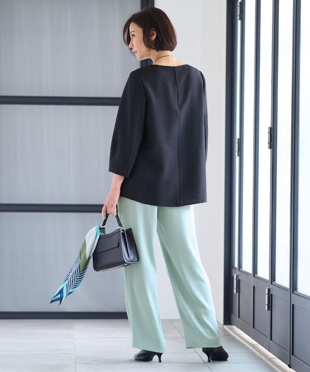 自由区 S 【セットアップ対応・洗える】ハニカムクロス  ブラウス ブラック系