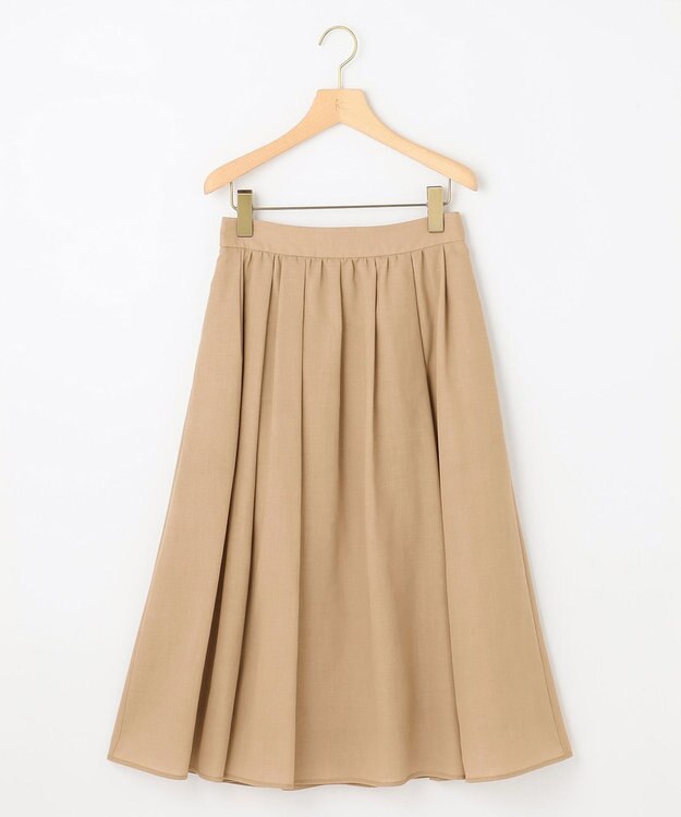 組曲 【セット着用可】ウールライクサキソニータック スカート キャメル系