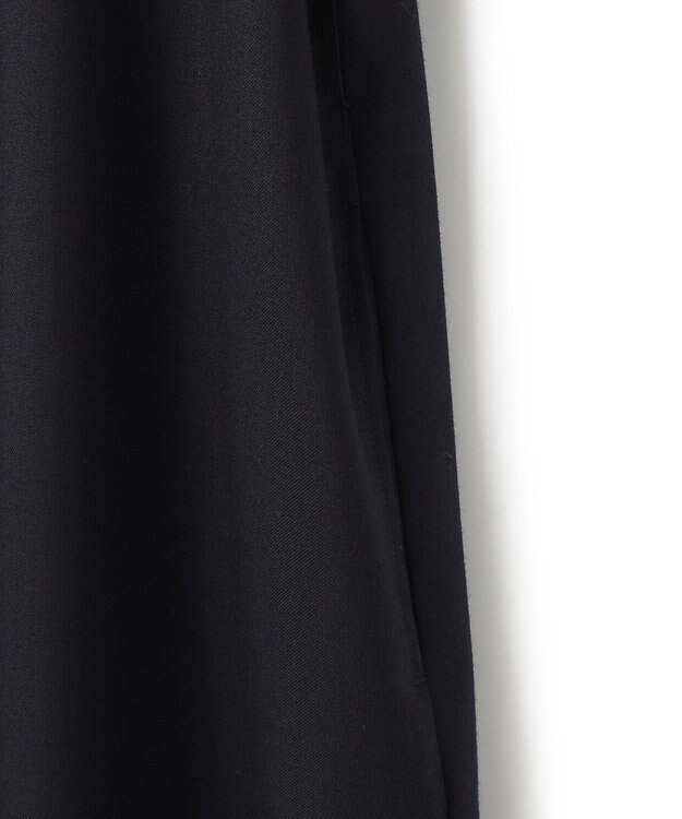 23区 L 【CLASSY.コラボ/洗える】ウールストレッチツイル ピンタック ワンピース ネイビー系