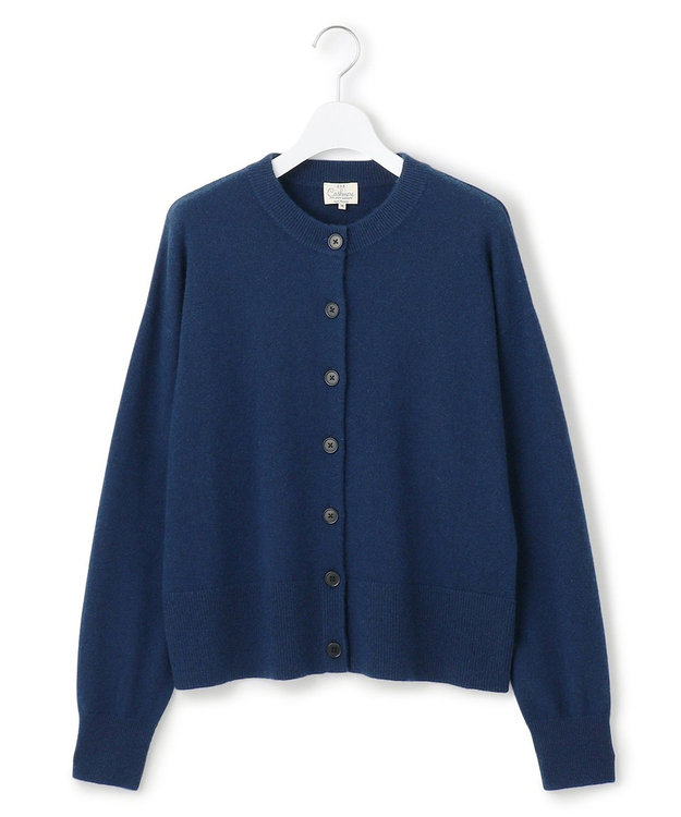 23区 L 【見上愛さん着用/STORY掲載】ピュアカシミヤ クルーネック カーディガン ブルー系