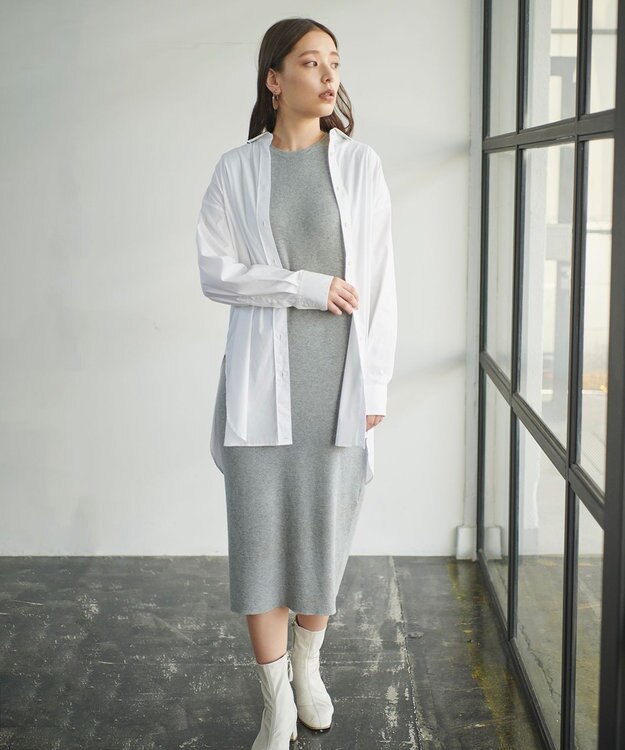 #Newans 【洗える】コットンウールニットセットアップ グレー系