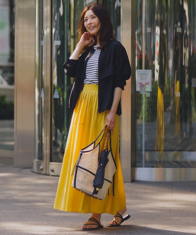 ICB 【接触冷感・速乾・洗える】 リヨセルナイロンワッシャー ノーカラーブルゾン ブラック系