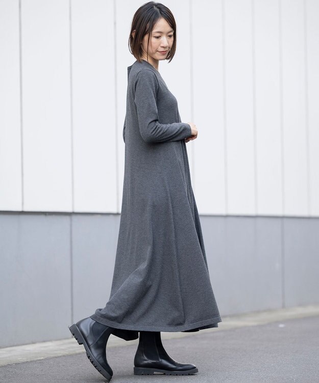 23区 S 【Sサイズ限定】ヴィスコースストレッチ フレアワンピース グレー系