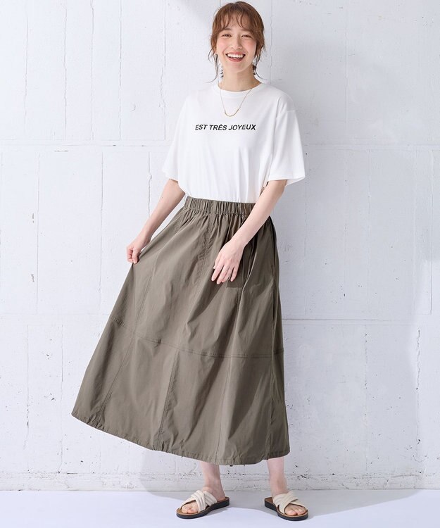 ANY 【汗ジミ防止加工】シルケットスムース半袖ロゴTシャツ オフ