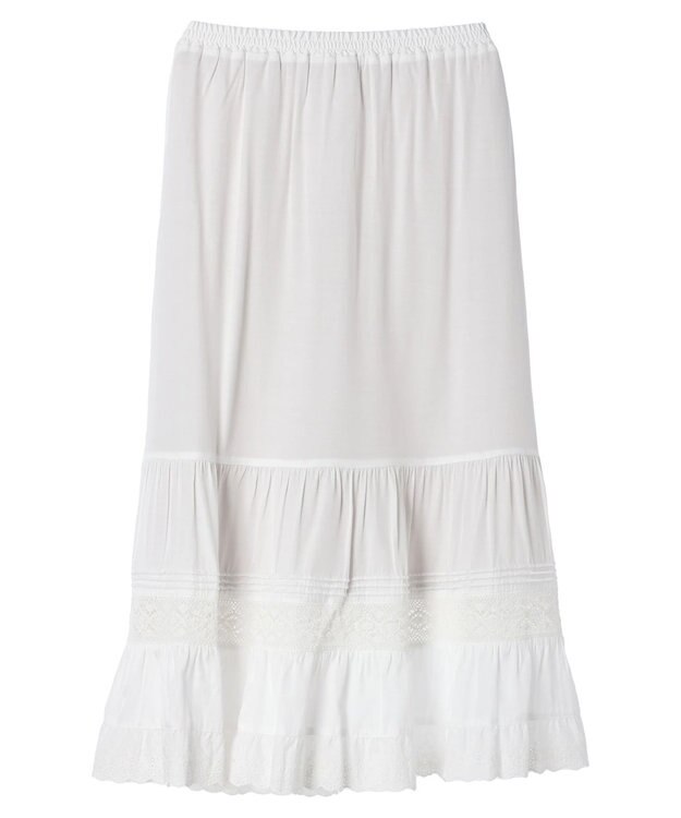 earth music&ecology レースティアードスカート Ivory