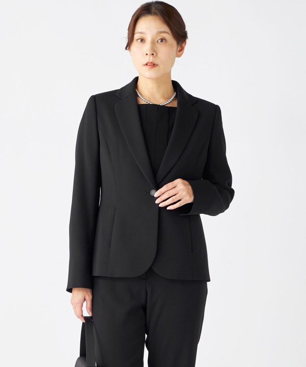 自由区 FORMAL 【ゆったりサイズも】テーラードジャケット ブラック系