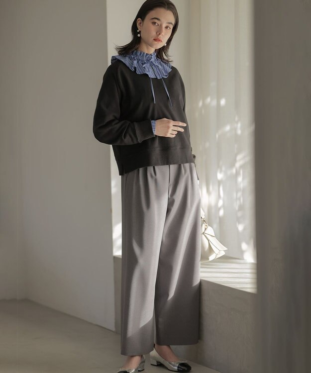 組曲 マシュマロタッチ裏毛 プルオーバー ブラック系