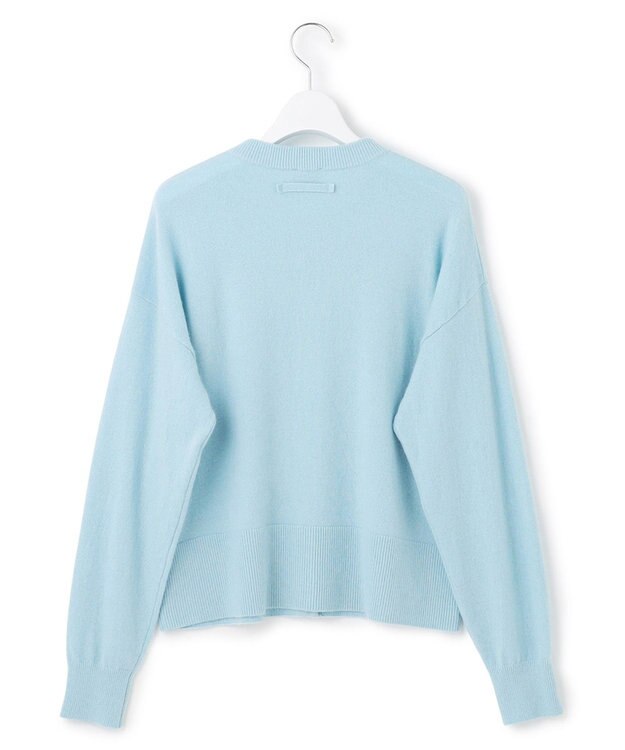 23区 L 【見上愛さん着用/STORY掲載】ピュアカシミヤ クルーネック カーディガン スカイブルー系