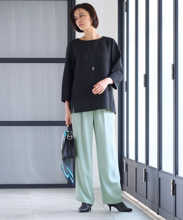 自由区 S 【セットアップ対応・洗える】ハニカムクロス  ブラウス ブラック系