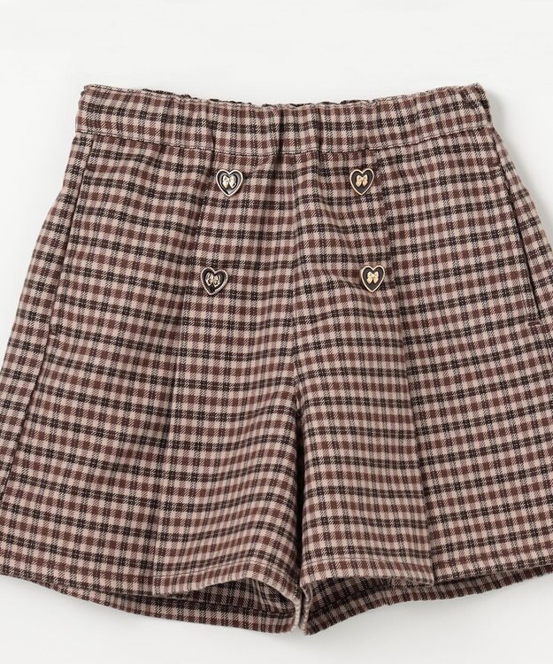 ANY KIDS チェックショートパンツ ブラウン