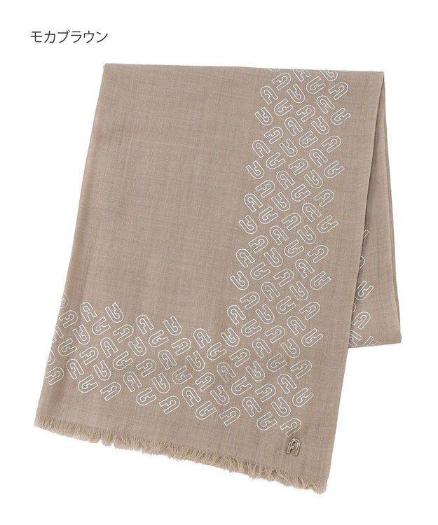 MOONBAT FURLA(フルラ）ウール アーチロゴストール モカブラウン