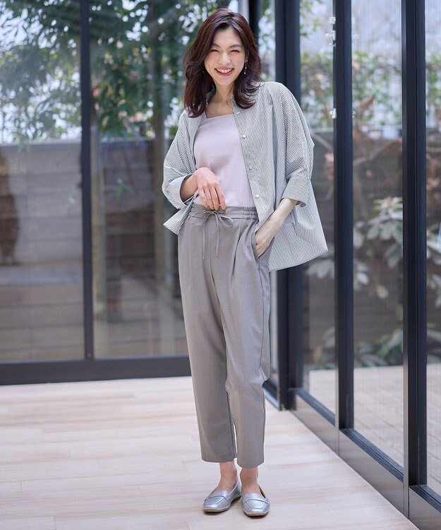 ANY L 【UVカット/抗菌防臭/速乾/手洗い可】エニィファンクション ストライプドルマンシャツ ブルーロンスト