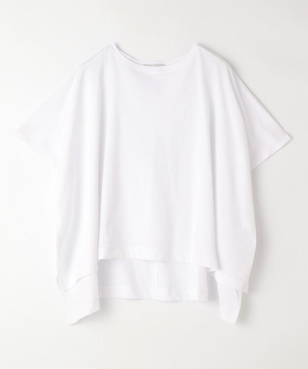 ANY ハイツイストコットンポンチョ風Tシャツ オフ