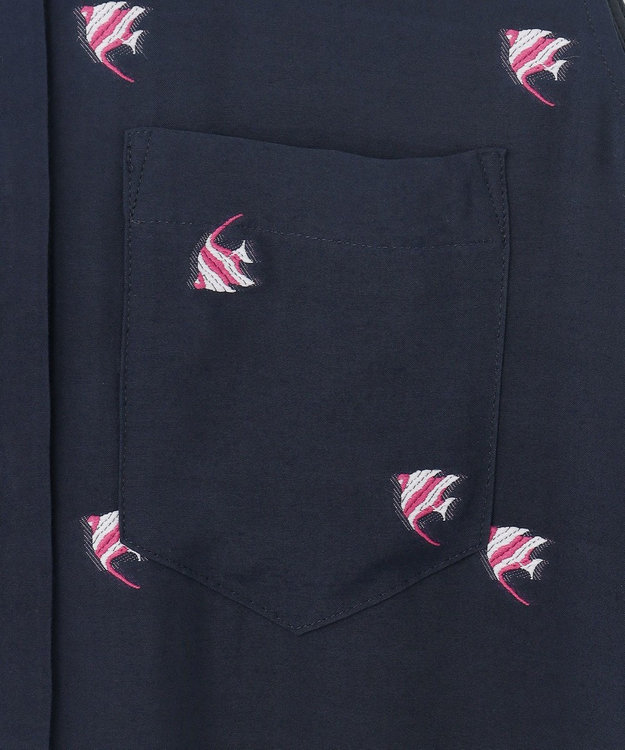 GRACE CONTINENTAL エンゼルフィッシュジャガードワンピース ネイビー