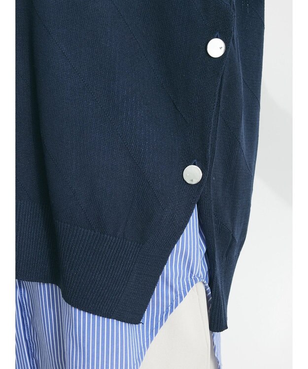 CRAFT STANDARD BOUTIQUE 【洗える】ニットベスト+バンドカラーシャツ-SET Navy