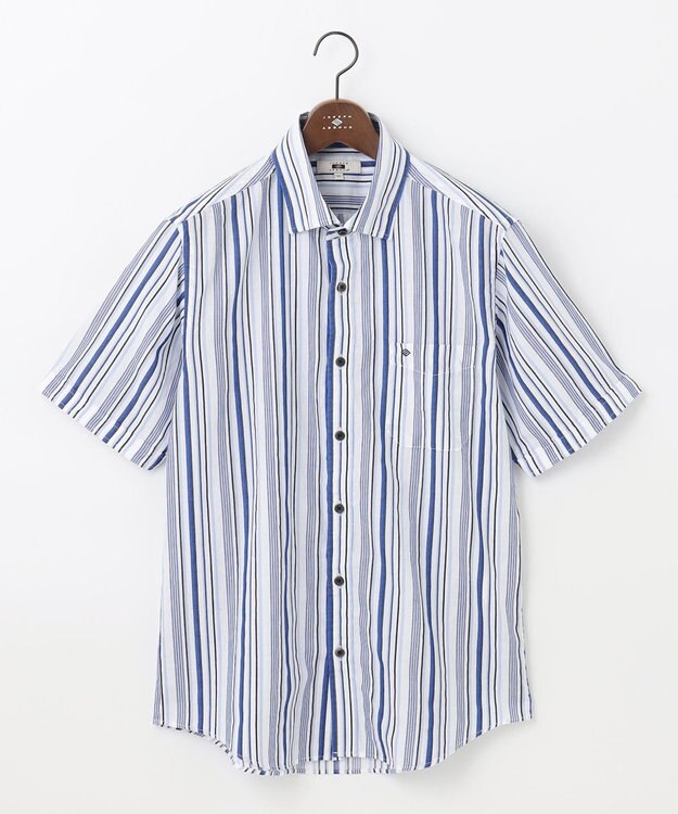 JOSEPH ABBOUD 【吸水速乾】ソアロンストライプ 半袖 ダルブルー系1