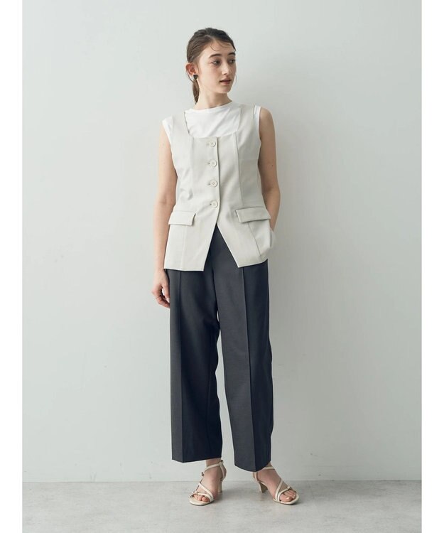 YECCA VECCA リネンライクビスチェベスト Light Beige