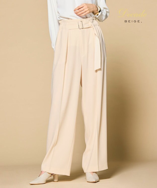 BEIGE， 【洗える・クロワッサン掲載】CINDY / ワイドパンツ Sheer Orange