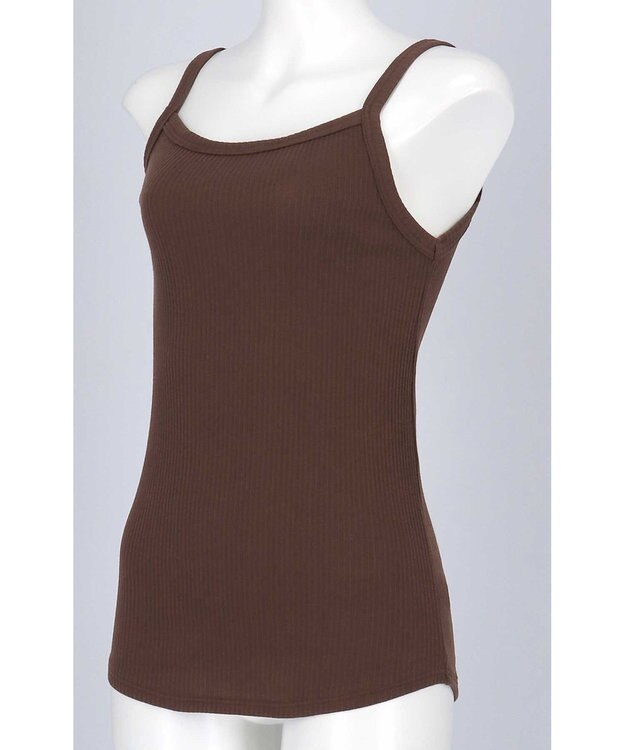 une nana cool 綿100% リブ編みコットン キャミソール DR