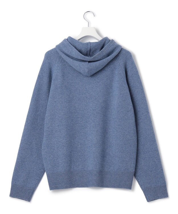 J.PRESS YORK STREET 【UNISEX】ウールカシミヤ フーディーニット ダルブルー系