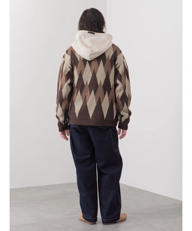 CRAFT STANDARD BOUTIQUE 【男女兼用】アーガイル柄カーディガン Dark Brown