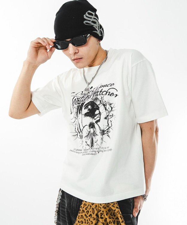 WEGO 【ユニセックス着用ITEM】ブリーチグラフィックT（SS） ホワイト
