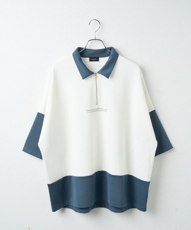 WEGO ドルマンポンチハーフジップT（S） ブルー