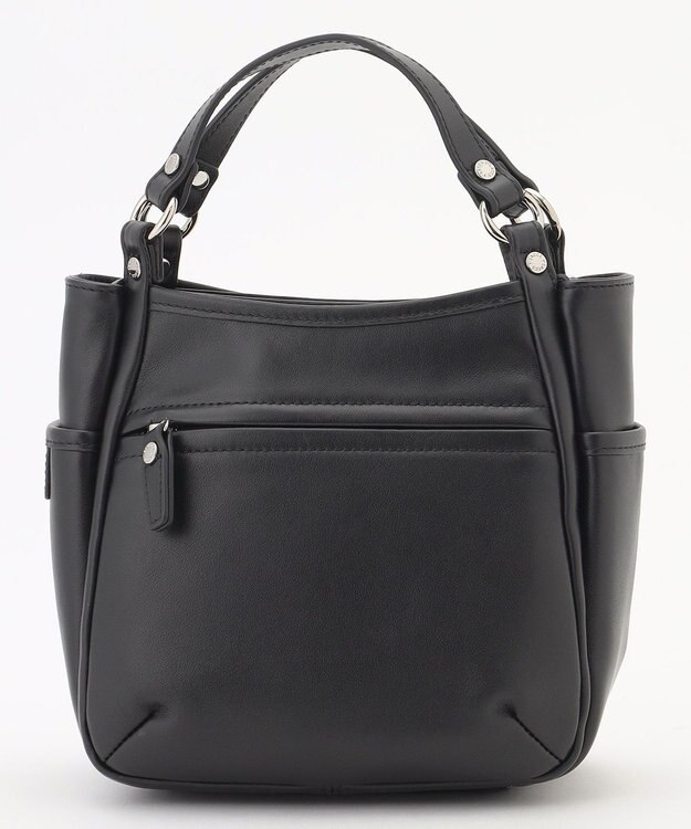 Y'SACCS カウレザー スクエア2wayミニトート ブラック