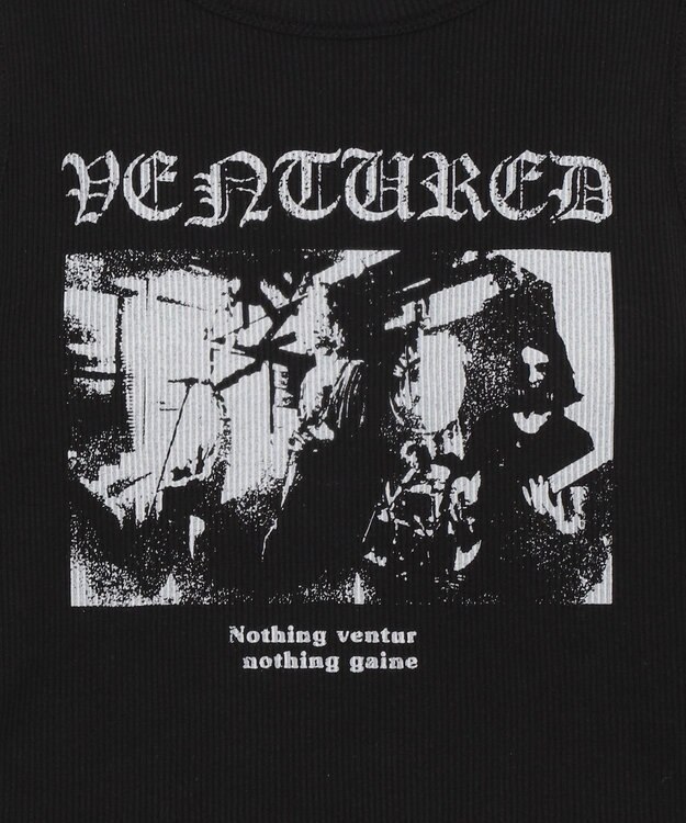 WEGO サイドレースアップグラフィックタンク ブラック