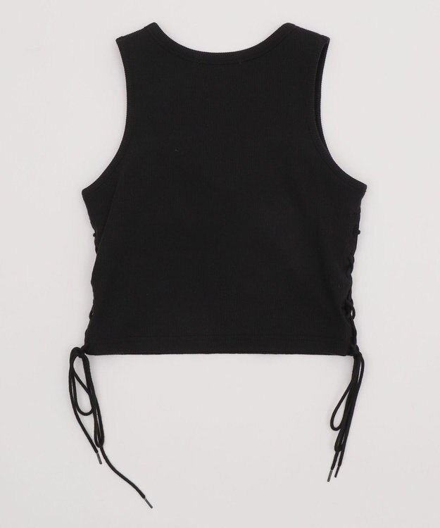 WEGO サイドレースアップグラフィックタンク ブラック