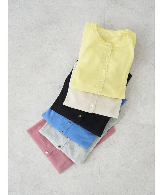 earth music&ecology シアークルーカーディガン Yellow