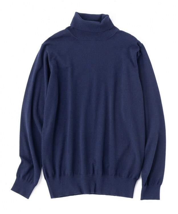 UNFILO MENS 【男女兼用】ライトウォームタートルネックニット ネイビー